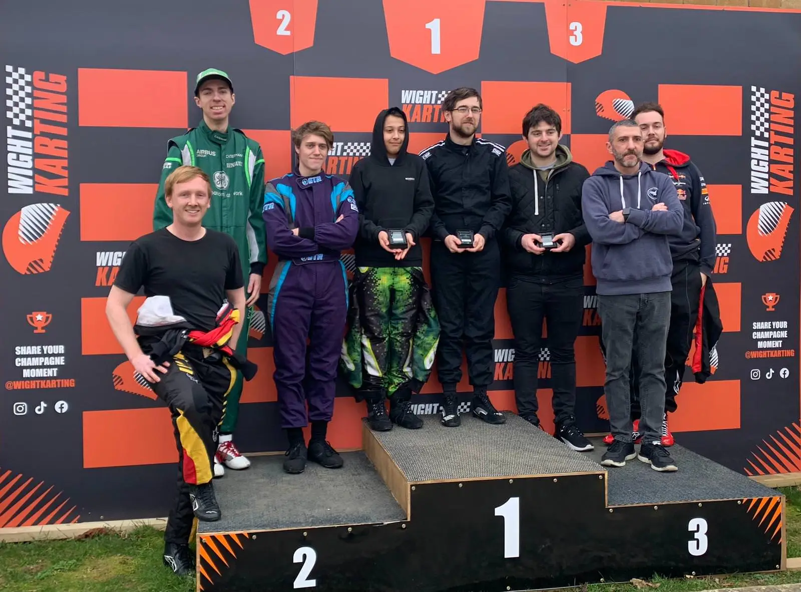 rental kart race series podium